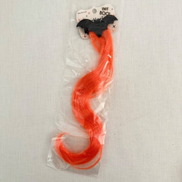 Scunci Hey Boo Salon Clip Halloween Hair Extension 9 Inches Orange Bat Design - Picture 9 of 11
